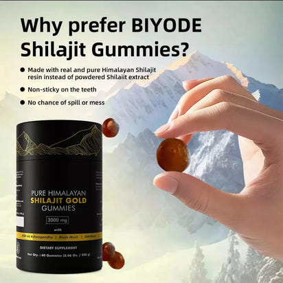 Pure Himalayan Shilajit Gummies, 3000 Mg Gold Grade Shilajit with Ashwagandha, Gokshura for Energy and Immune Support